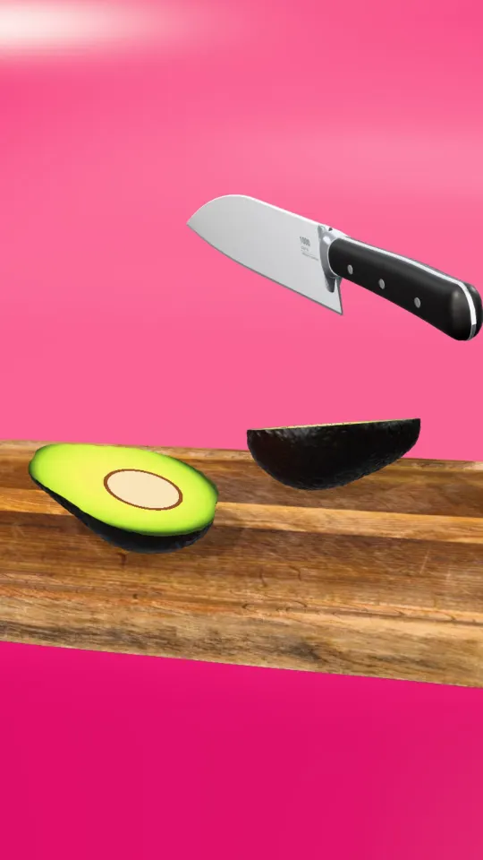An avocado cut once into two halves on a wooden board